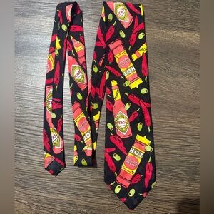 Vintage 1991 Hot Sauce Chili Pepper Novelty Silk Tie Addiction Rare